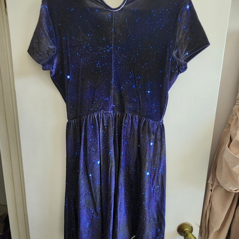 Doctor Who TARDIS Galaxy Blue Velvet Dress, GUC - Picture 4 of 4